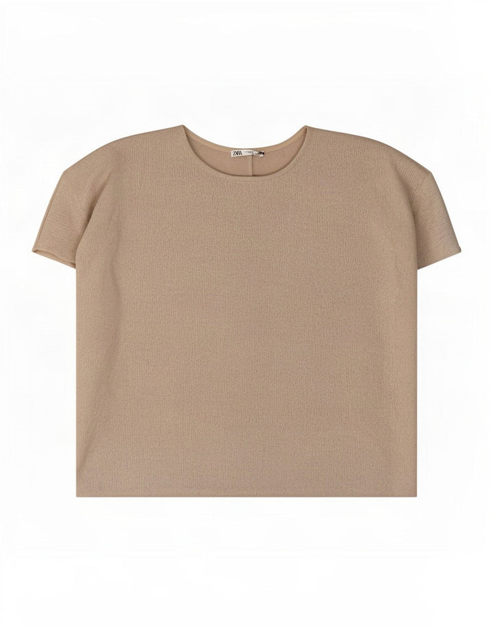 Damska bluzka oversize Zara UK 14, średnioszara wiskoza
