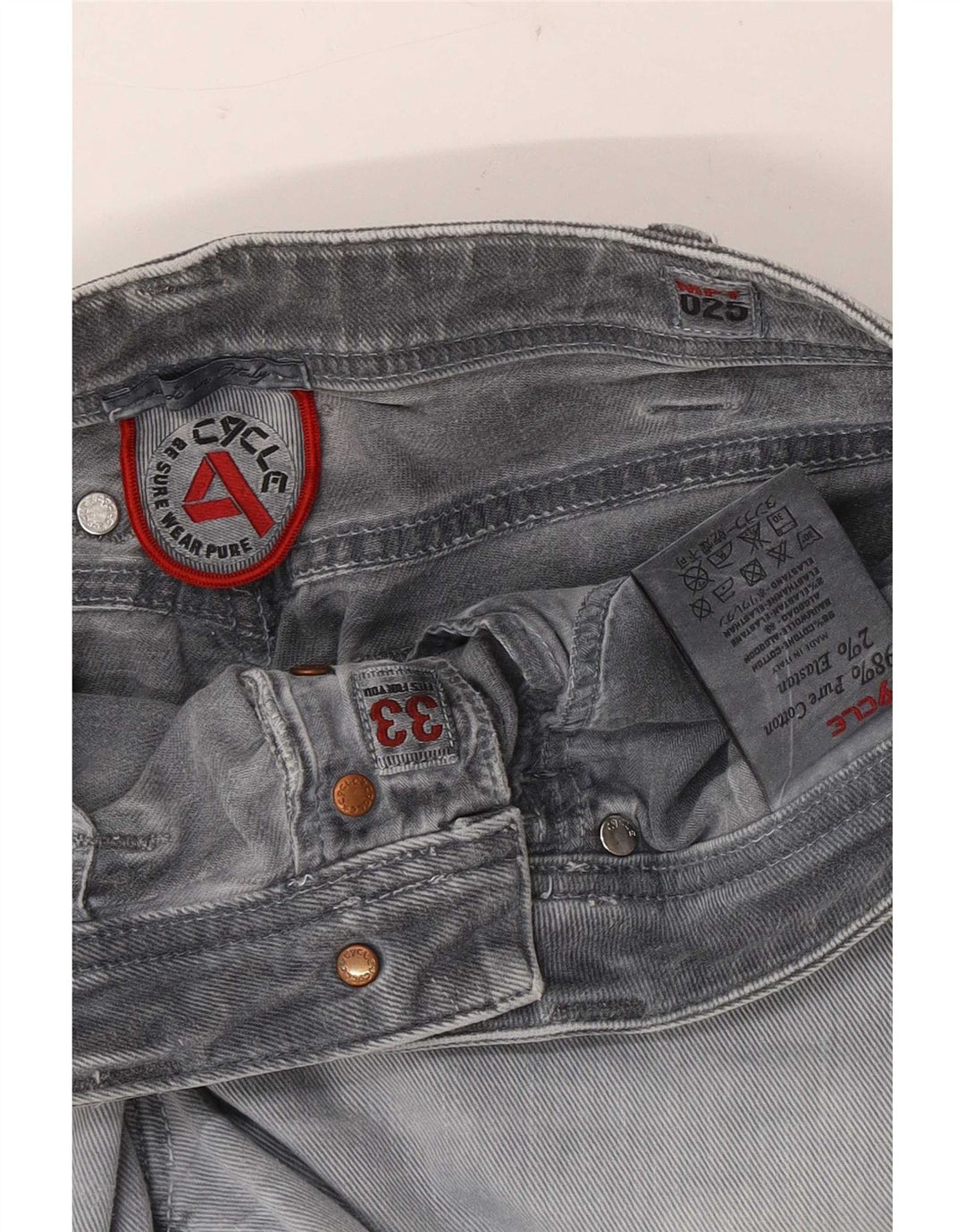 Damskie jeansy rowerowe Slim W33 L30 Szara bawełna