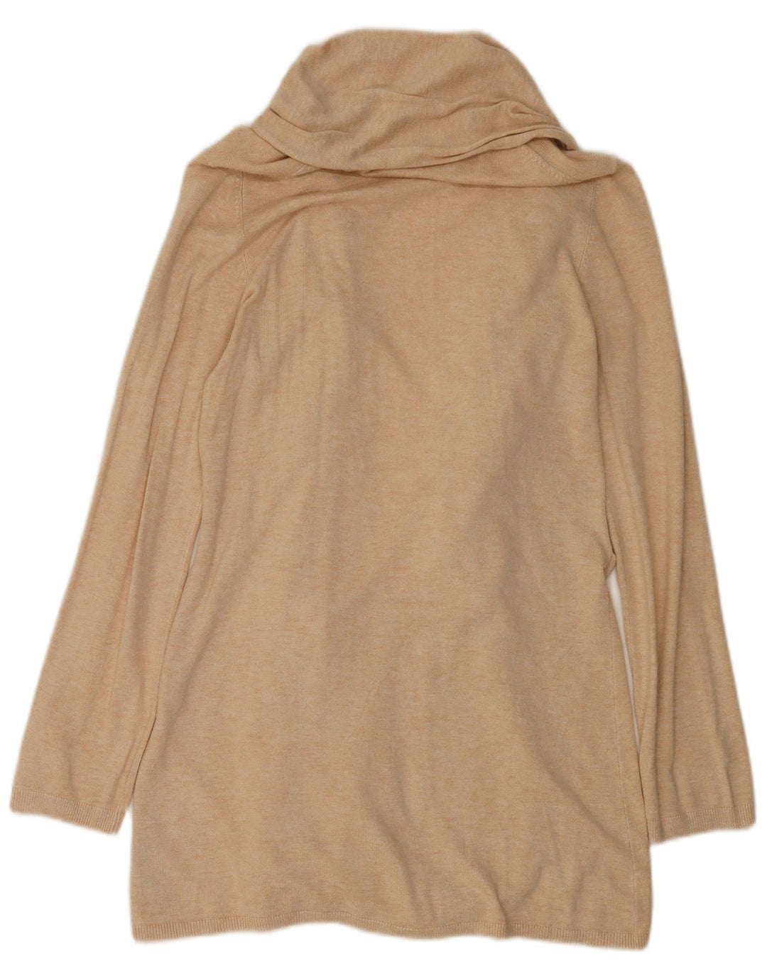 Damski sweter o przedłużonym fasonie Zara UK 12, średni beż, wiskoza