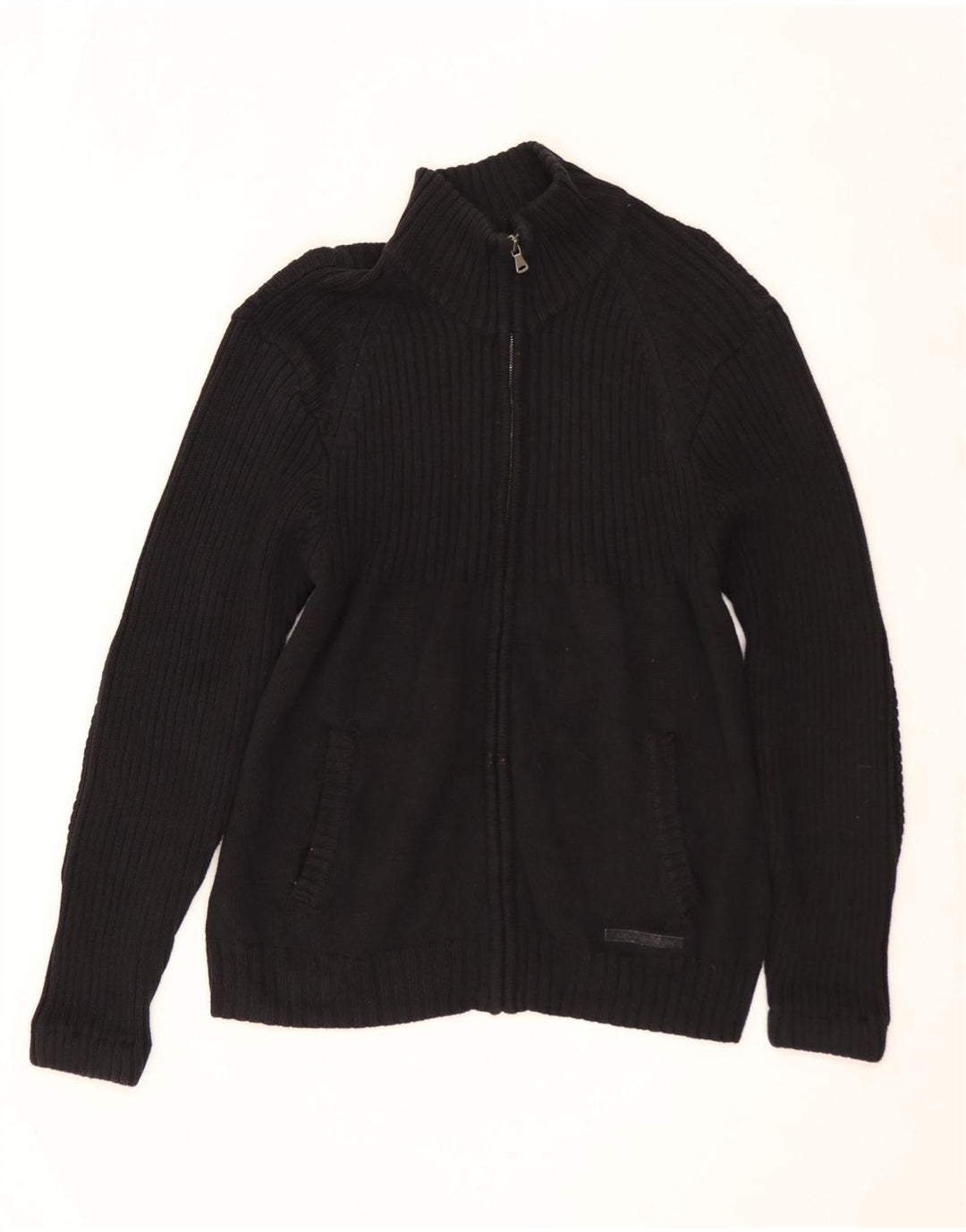 Męski sweter rozpinany Calvin Klein Jeans, średni czarny, bawełniany