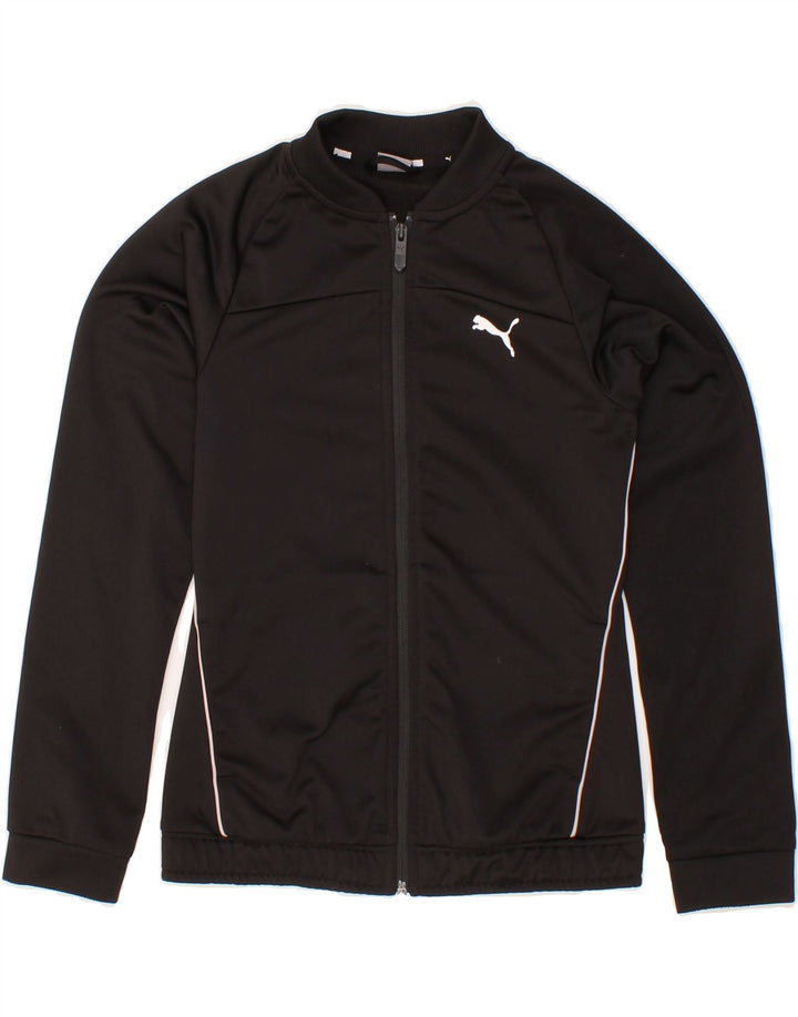 PUMA Boys Tracksuit Top Jacket 11-12 Years Medium Black Polyester Vintage Puma and Second-Hand Puma from Messina Hembry 