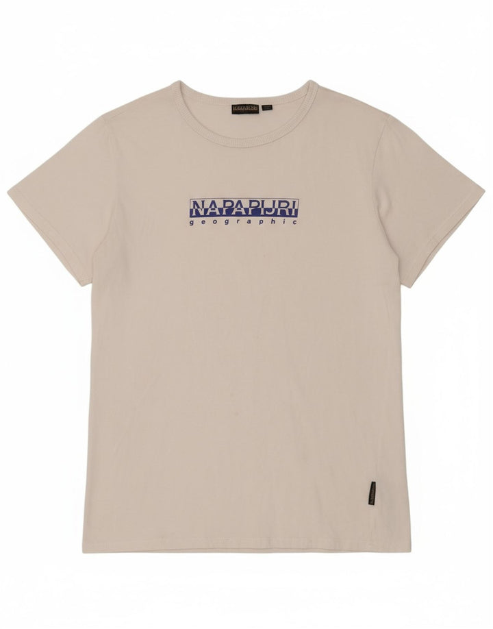 NAPAPIJRI Womens Graphic T-Shirt Top UK 12 Medium White