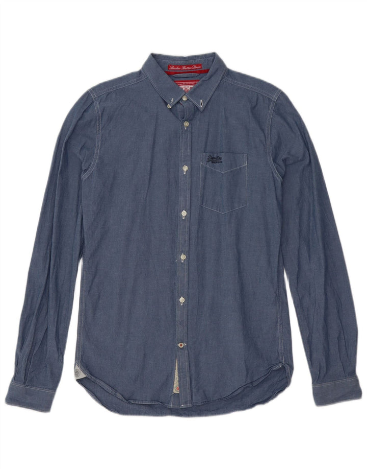 Koszula męska Superdry, mała, niebieska, bawełniana