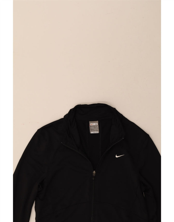 NIKE Womens Tracksuit Top Jacket UK 12/14 Medium Black Polyester Vintage Nike and Second-Hand Nike from Messina Hembry 