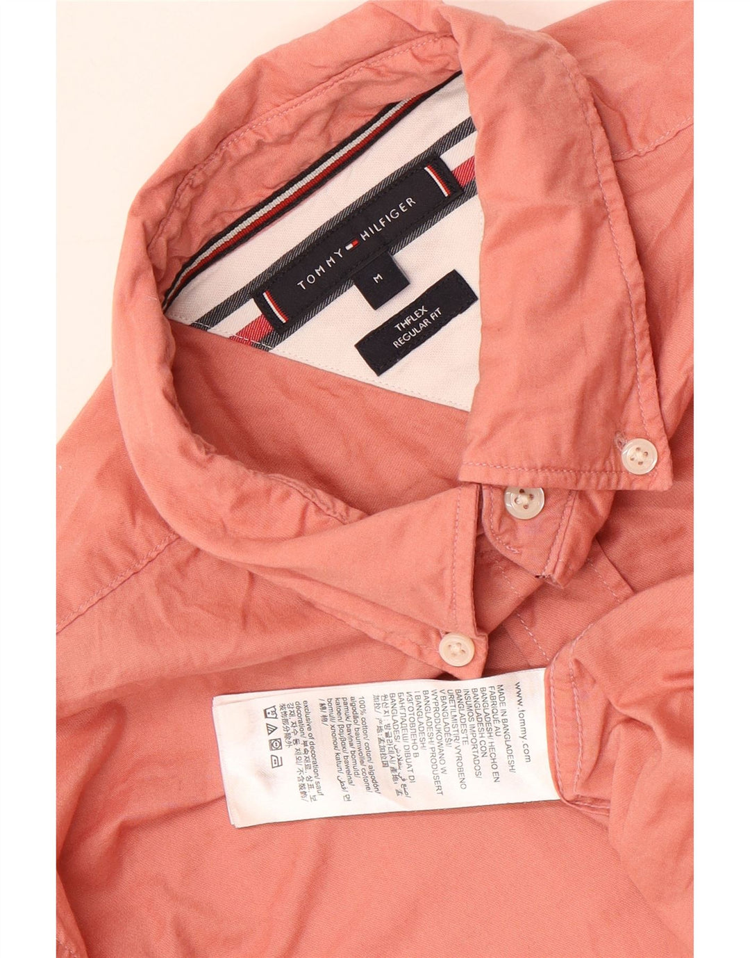 Męska koszula o regularnym kroju TOMMY HILFIGER, średnioróżowa, bawełniana