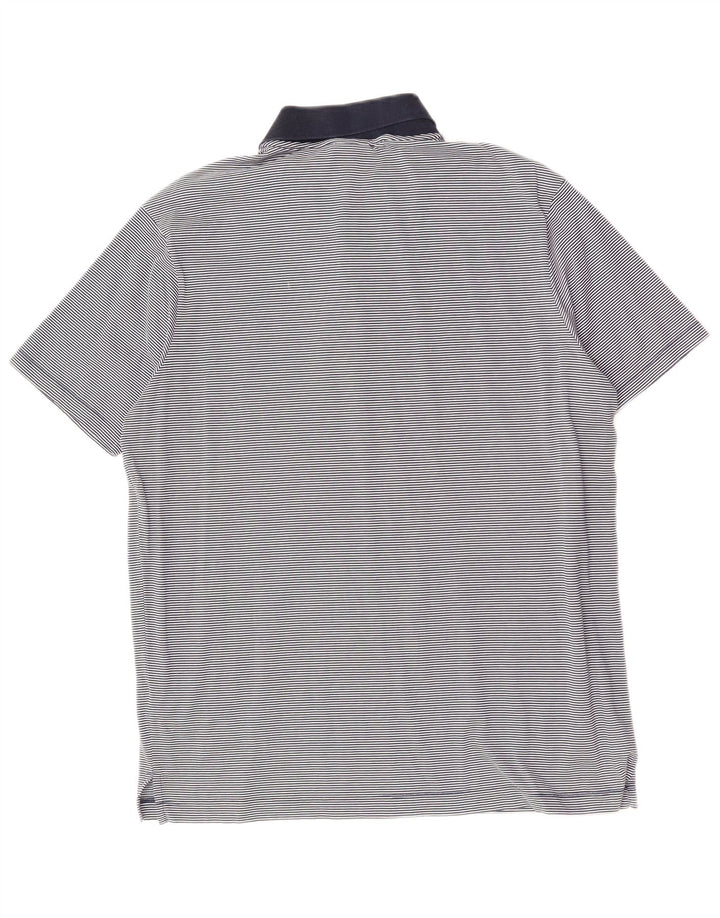 Męska koszulka polo PAUL & SHARK, duża, bawełniana, granatowa w prążki