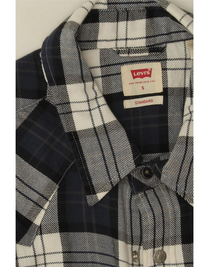 Koszula męska standardowa flanelowa Levi's, mała, bawełniana, granatowa w kratkę