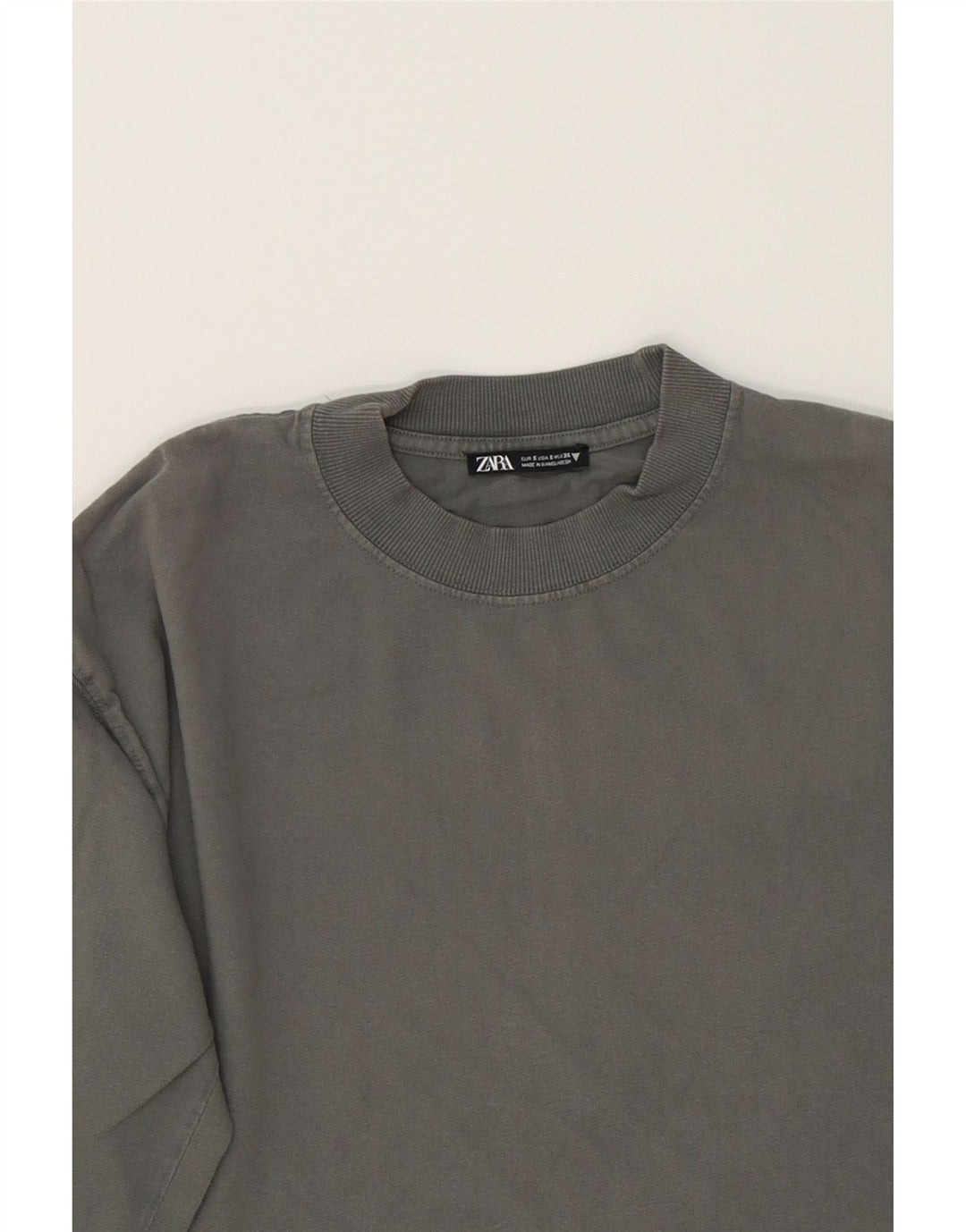 ZARA Womens Oversized Top Long Sleeve UK 10 Small Grey Cotton Vintage Zara and Second-Hand Zara from Messina Hembry 