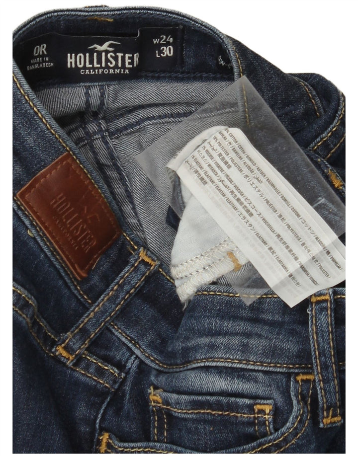HOLLISTER Damskie jeansy super obcisłe z niską talią US 0 XS W24 L30 Niebieskie bawełniane