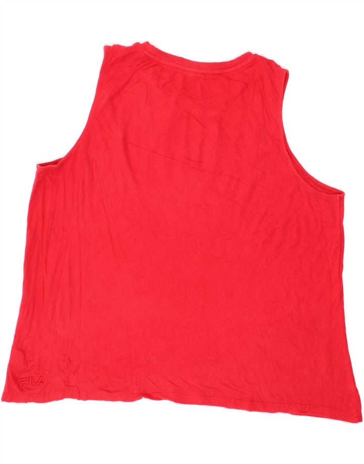 FILA Womens Graphic Vest Top UK 20 2XL  Red Cotton Vintage Fila and Second-Hand Fila from Messina Hembry 