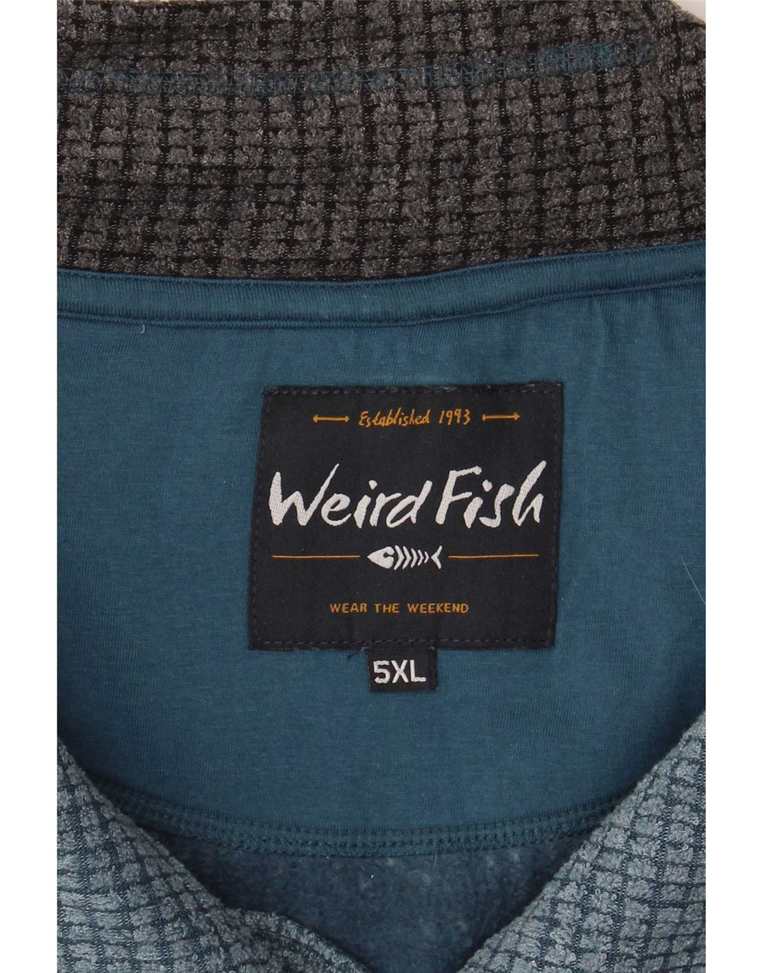 Męska bluza z zamkiem błyskawicznym Weird Fish, 5XL, niebieska