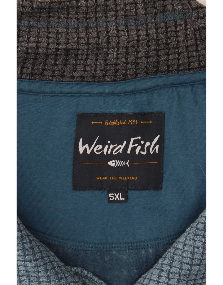 Męska bluza z zamkiem błyskawicznym Weird Fish, 5XL, niebieska