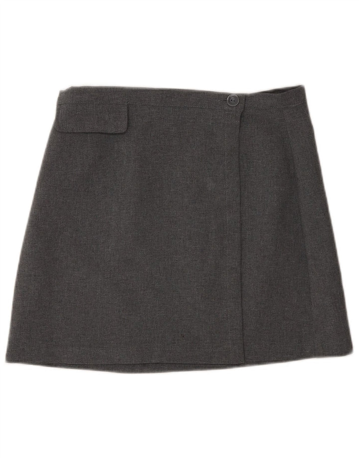 Damska spódnica mini kopertowa z wysokim stanem Sisley IT 44 Medium W26 Szary poliester