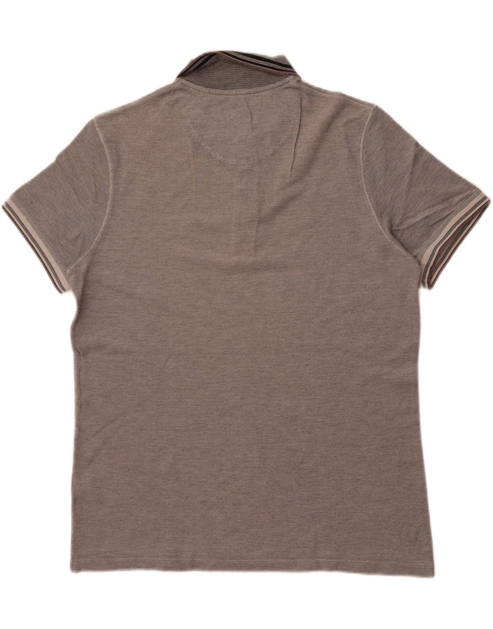 Męska koszulka polo Hugo Boss o regularnym kroju, duża, szara, bawełniana