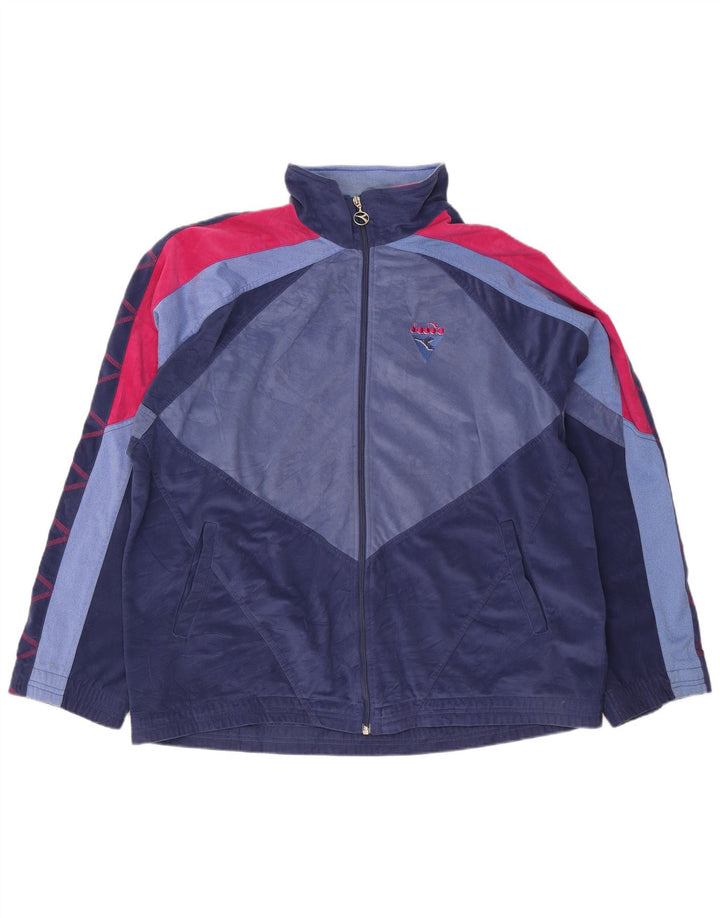 Pełny dres męski Diadora UK 48 2XL Granatowy poliester z blokami kolorów