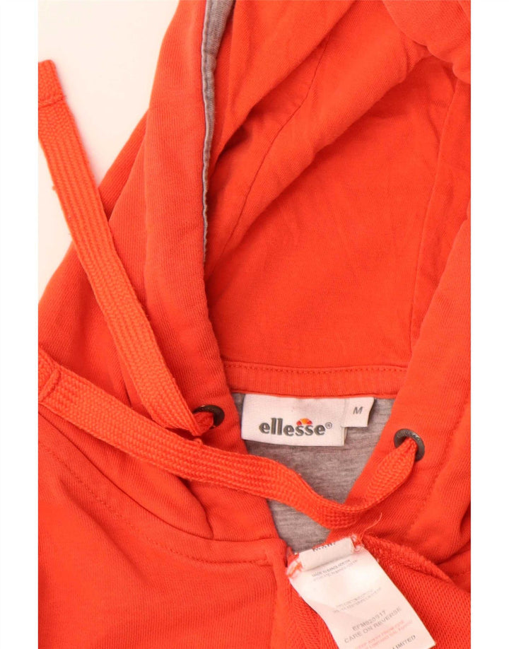 Męski sweter z kapturem i zamkiem błyskawicznym Ellesse, średniej wielkości pomarańczowa bawełna