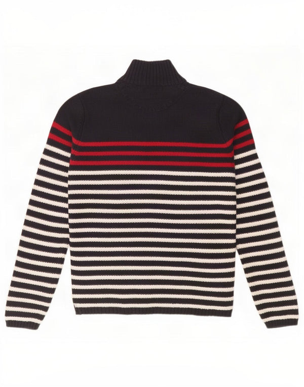 Zara Męski sweter zapinany na zamek, duży, granatowy, bawełniany w paski