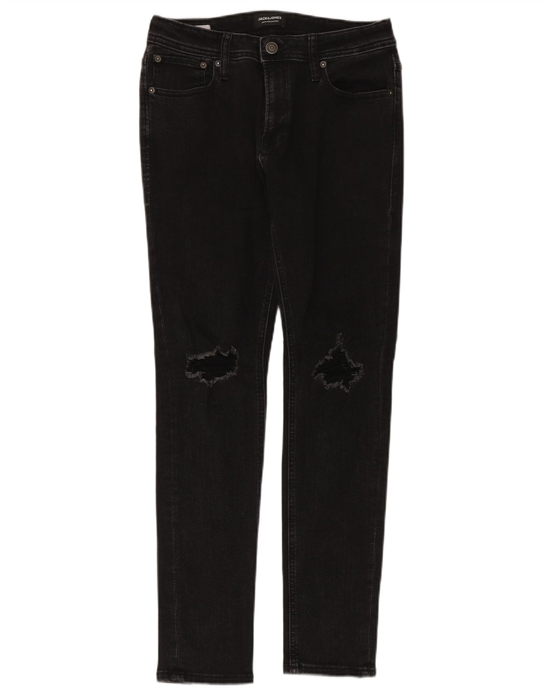 Męskie jeansy typu slim w trudnej sytuacji Jack & Jones W32 L30, czarna bawełna