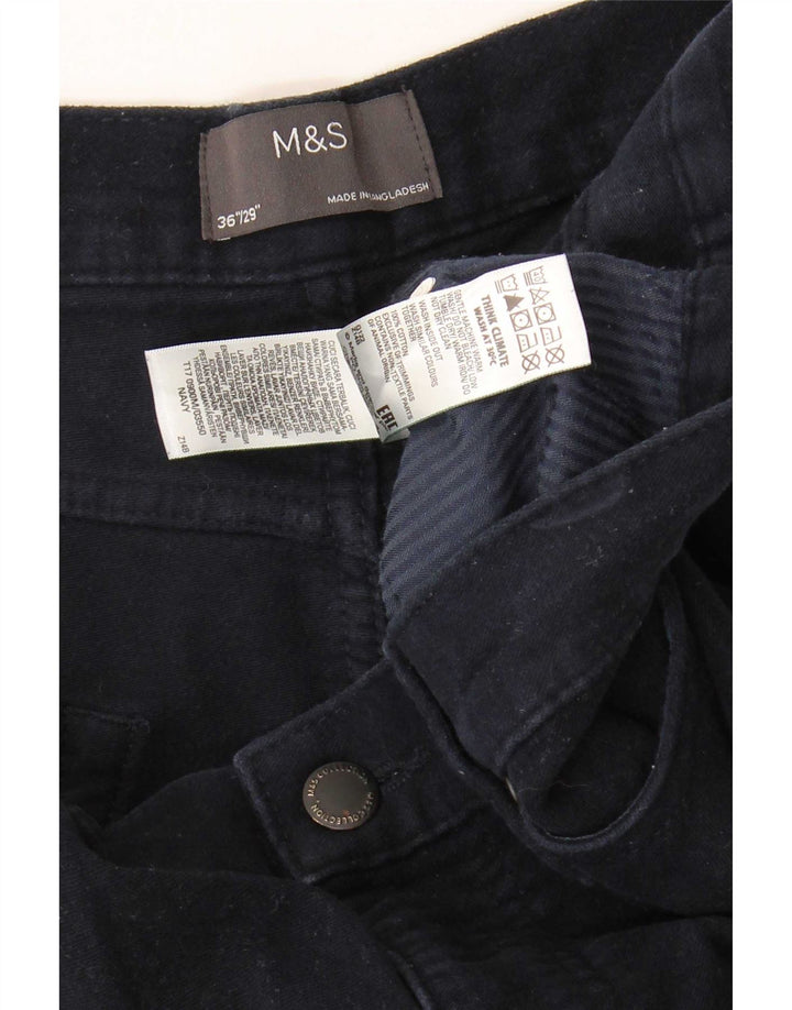 Marks & Spencer Męskie jeansy przycięte W36 L24 Granatowe, bawełniane
