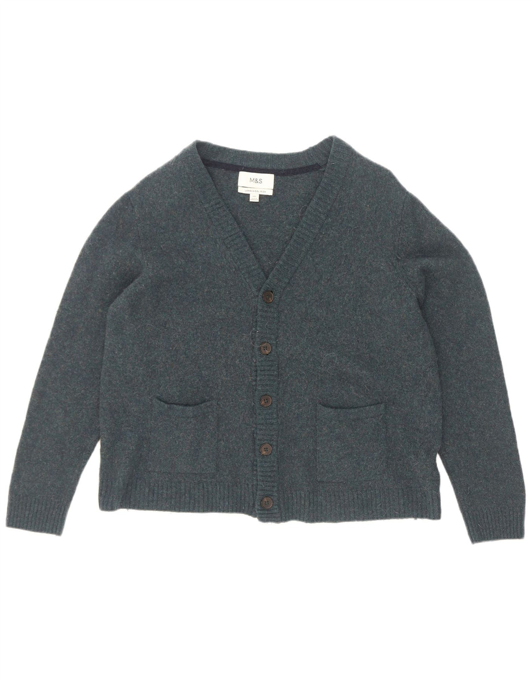Marks & Spencer Męski sweter kardigan 2XL Niebieska wełna