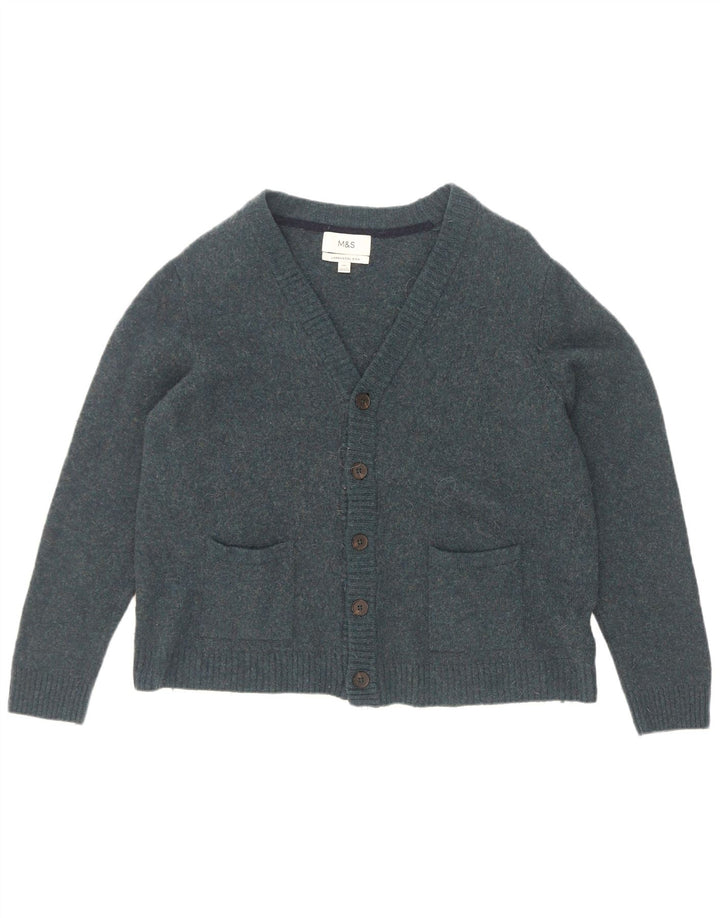 Marks & Spencer Męski sweter kardigan 2XL Niebieska wełna