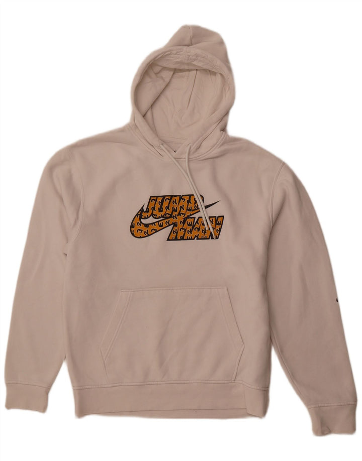 Męski sweter z kapturem JORDAN o luźnym kroju, z grafiką, mały, złamanej bieli, bawełniany