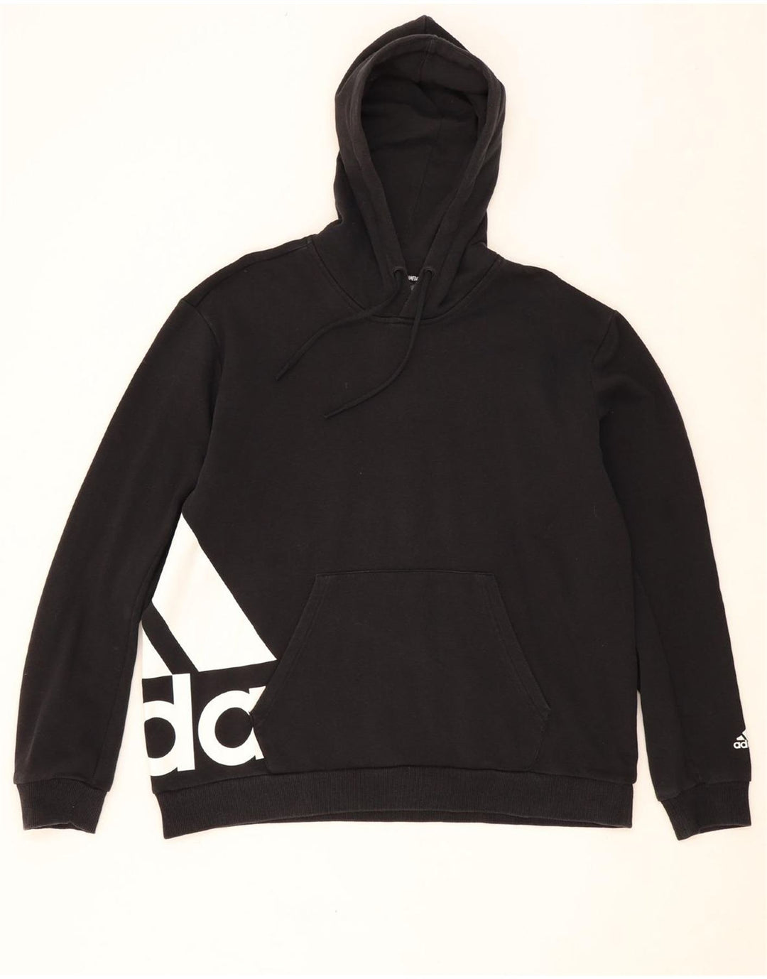 ADIDAS Mens Graphic Hoodie Jumper Medium Black Cotton Vintage Adidas and Second-Hand Adidas from Messina Hembry 