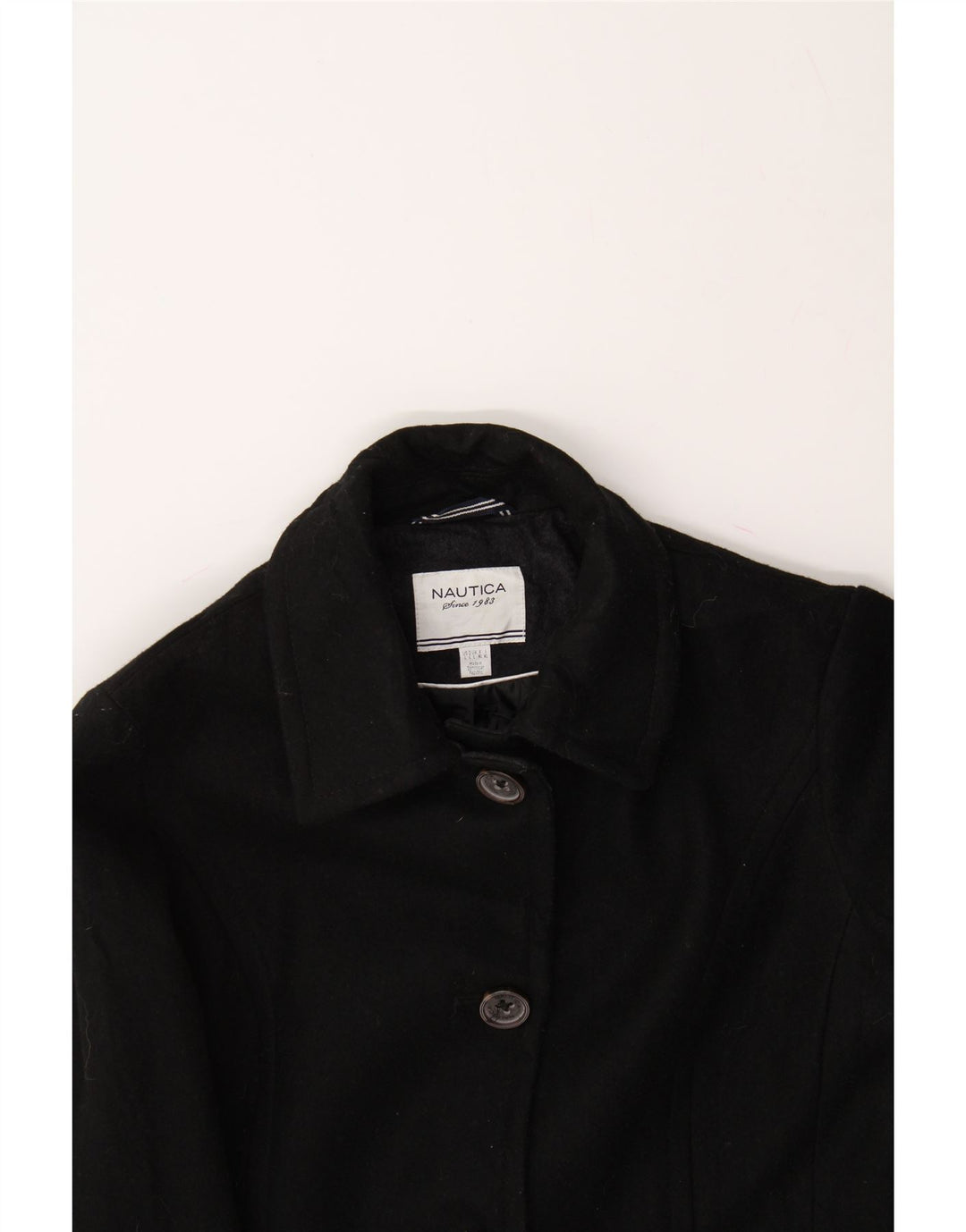 NAUTICA Womens Bomber Jacket UK 16 Large Black Wool Vintage Nautica and Second-Hand Nautica from Messina Hembry 