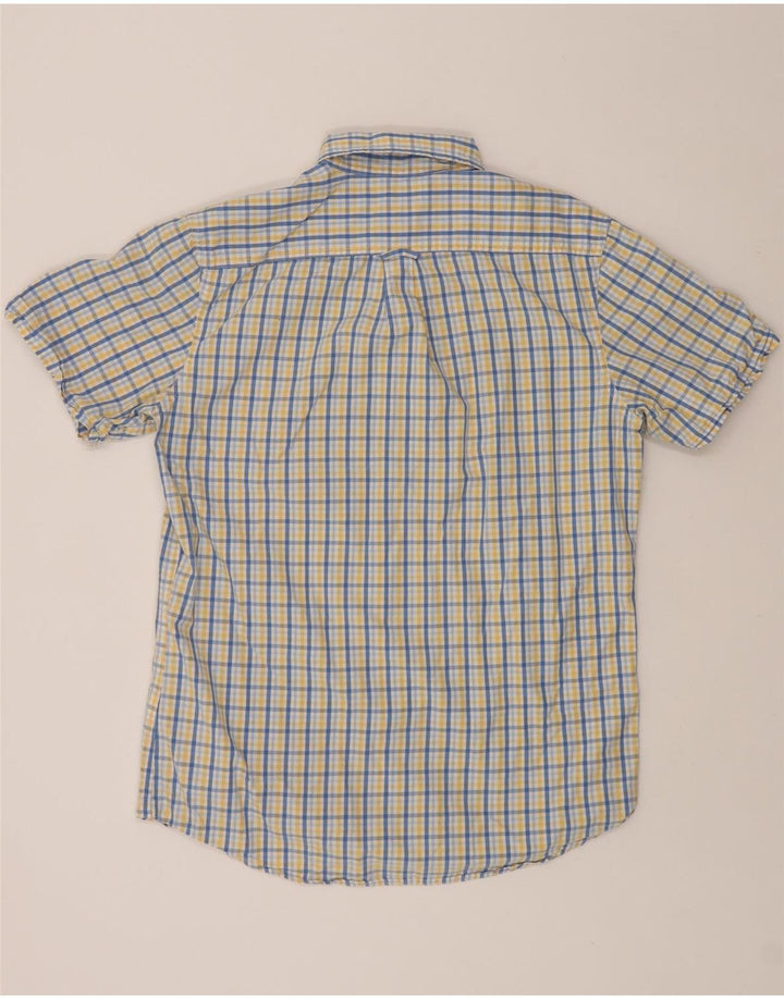 IZOD Mens Short Sleeve Shirt Medium Yellow Check Cotton Vintage Izod and Second-Hand Izod from Messina Hembry 