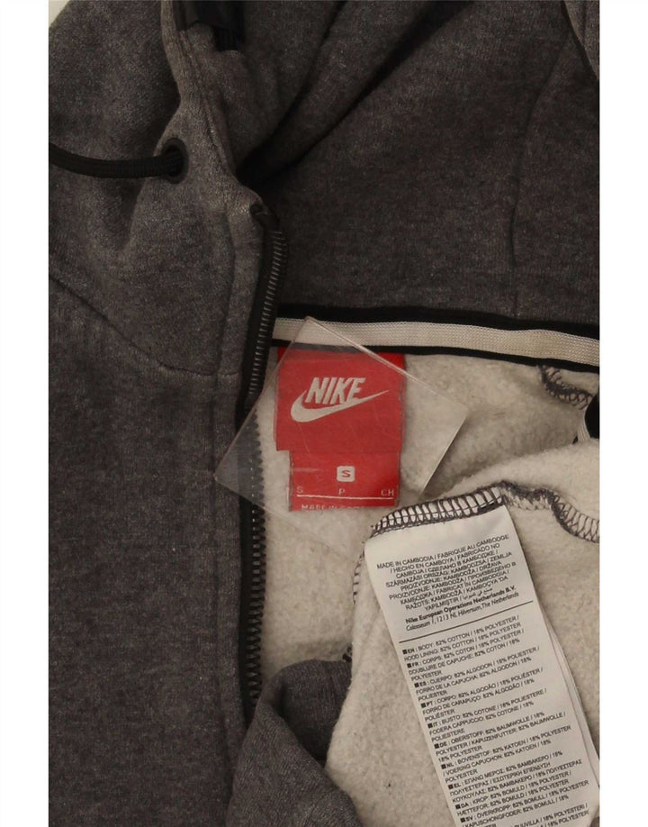 Męski sweter z kapturem i zamkiem Nike, mały, szary, bawełniany