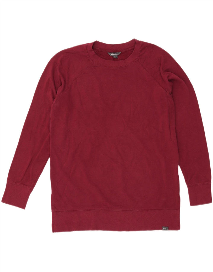 Damska bluza dresowa Eddie Bauer UK 14, średnia, bordowa bawełna