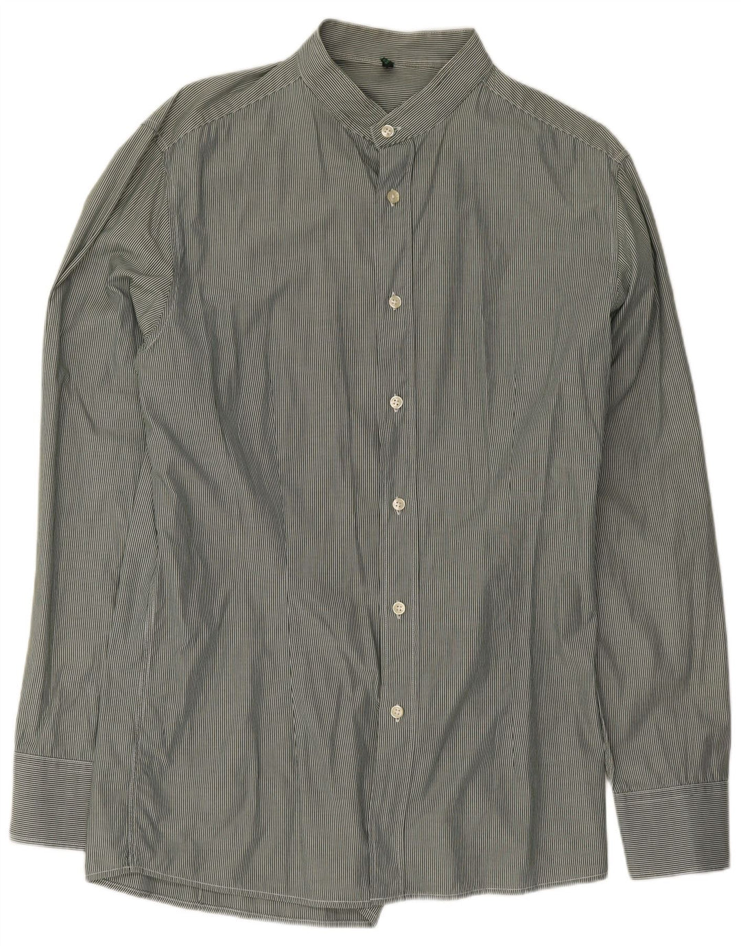 Koszula męska Benetton Medium Green Pinstripe Classic