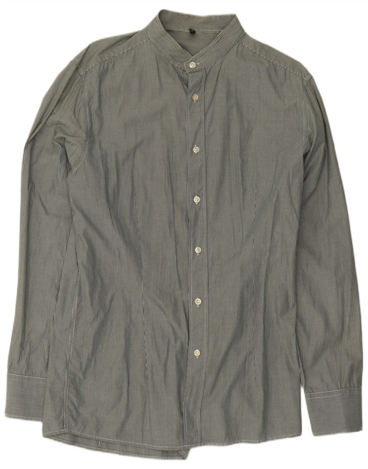 Koszula męska Benetton Medium Green Pinstripe Classic