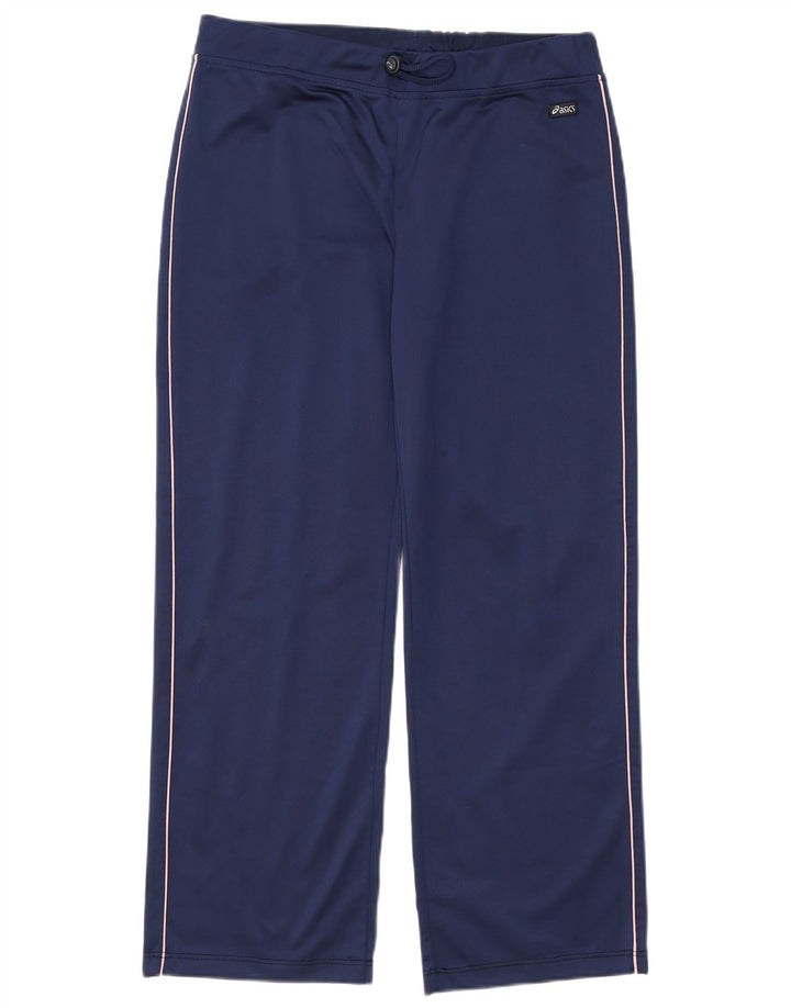 Damskie spodnie dresowe ASICS UK 16, duże, granatowe, poliestrowe