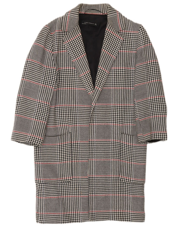 Płaszcz damski Zara Open UK 10, mały, granatowy, bawełniany w pepitkę