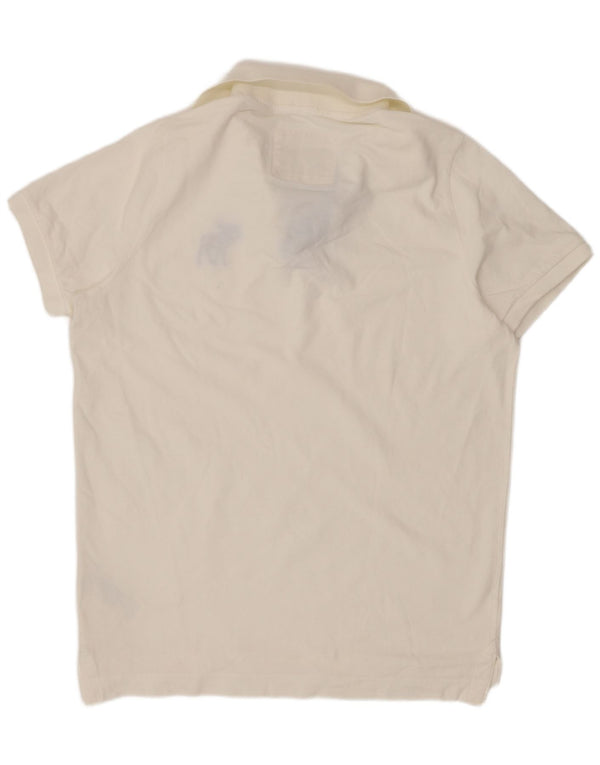 Męska koszulka polo Muscle Abercrombie & Fitch 2XL w kolorze złamanej bieli, bawełniana