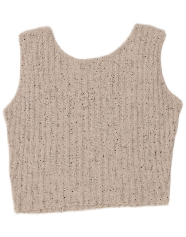 Damski podkoszulek bez rękawów PIMKIE z krótką kamizelką UK 12, średni złamanej bieli, nakrapiany