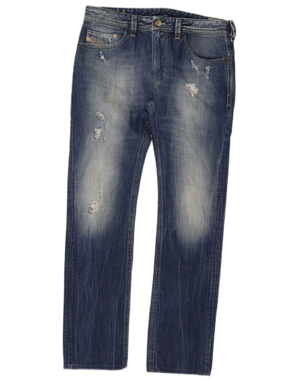 Diesel Męskie Thavar Distressed Slim Skinny Jeans W31 L31 Niebieski