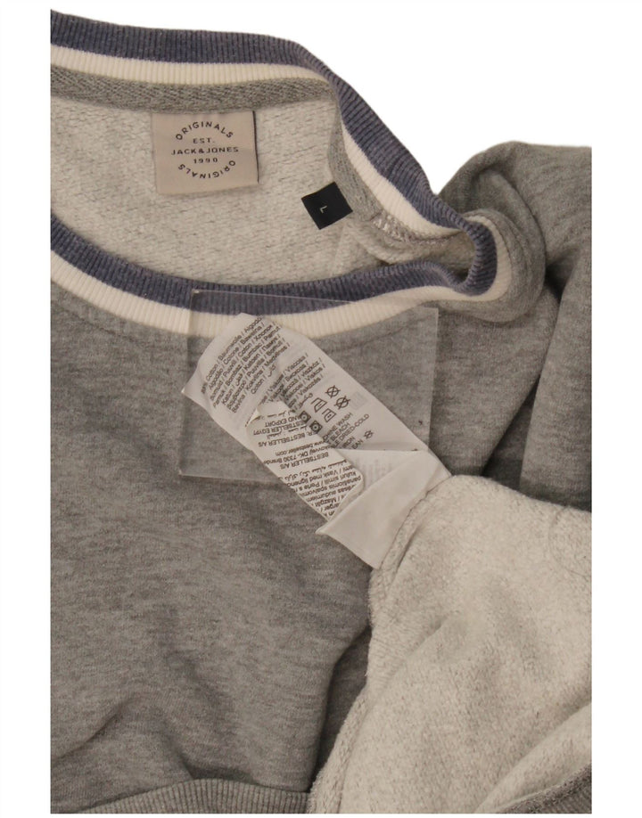Męski sweter Jack & Jones, duży, szary, bawełniany