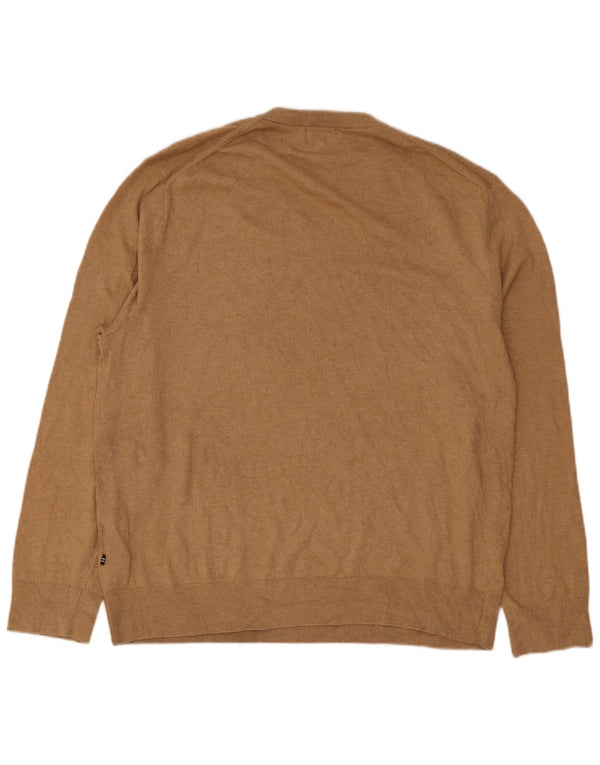 Męski sweter Nautica z dekoltem w kształcie litery V, XL, beżowa, bawełniana