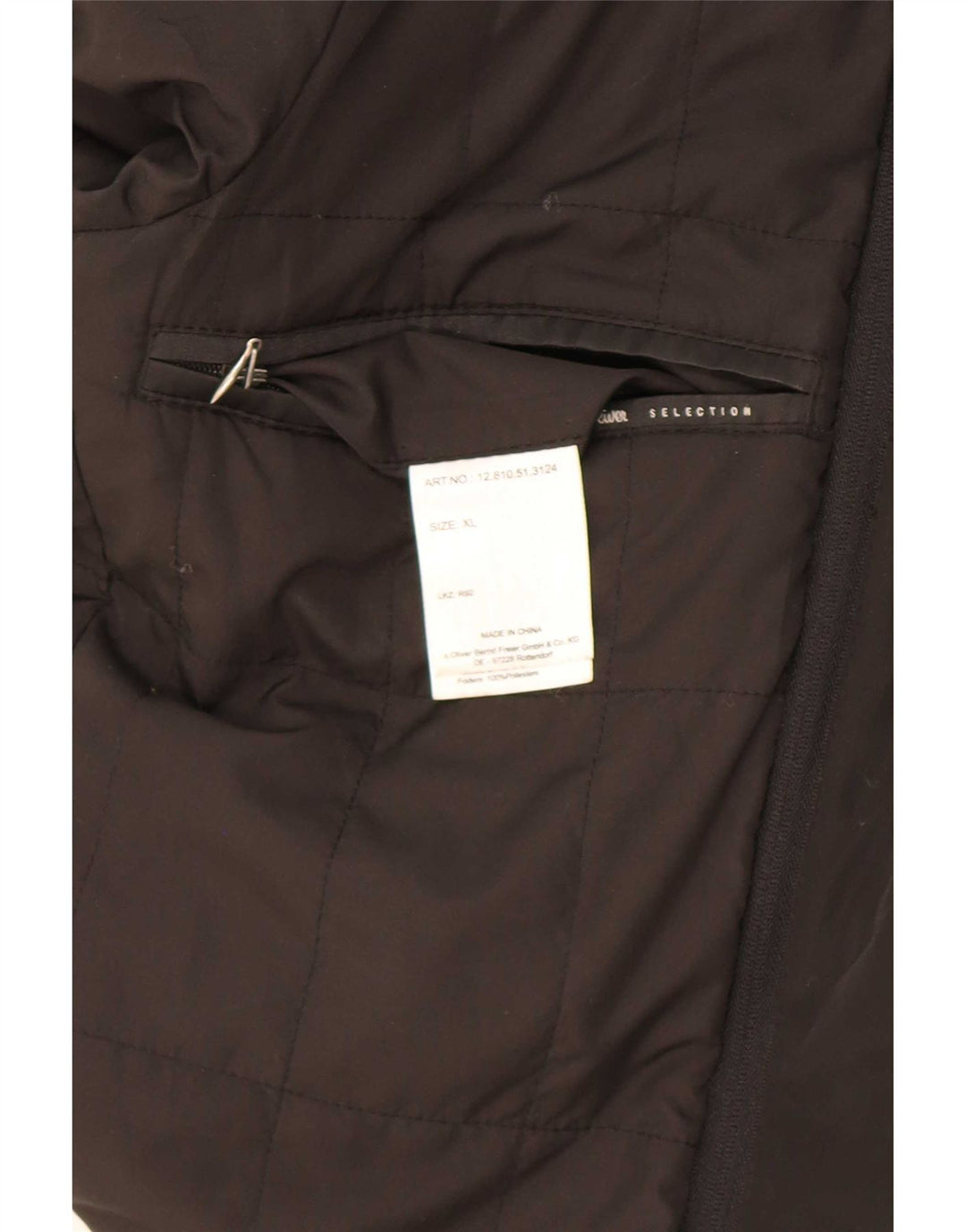 Męska kurtka użytkowa S.Oliver UK 42 XL, czarna wełna