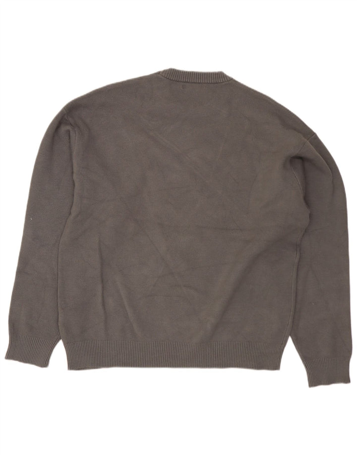 Męski sweter z okrągłym dekoltem Zara, mały, szary, wiskoza