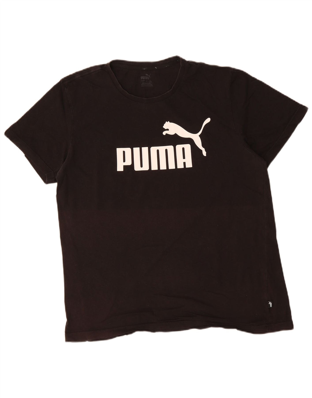 Męska koszulka z grafiką Puma, duża, czarna, bawełniana