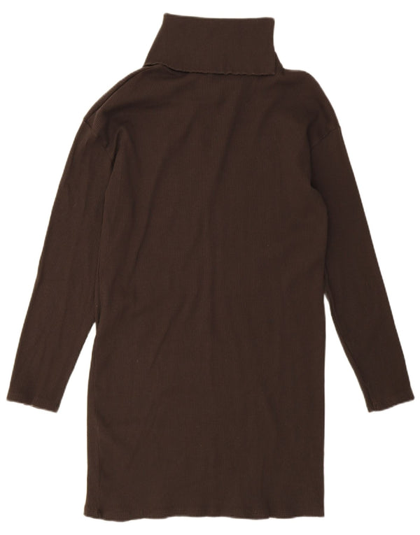 Damska sukienka sweterkowa z długim rękawem Zara UK 14, duża, brązowa bawełna