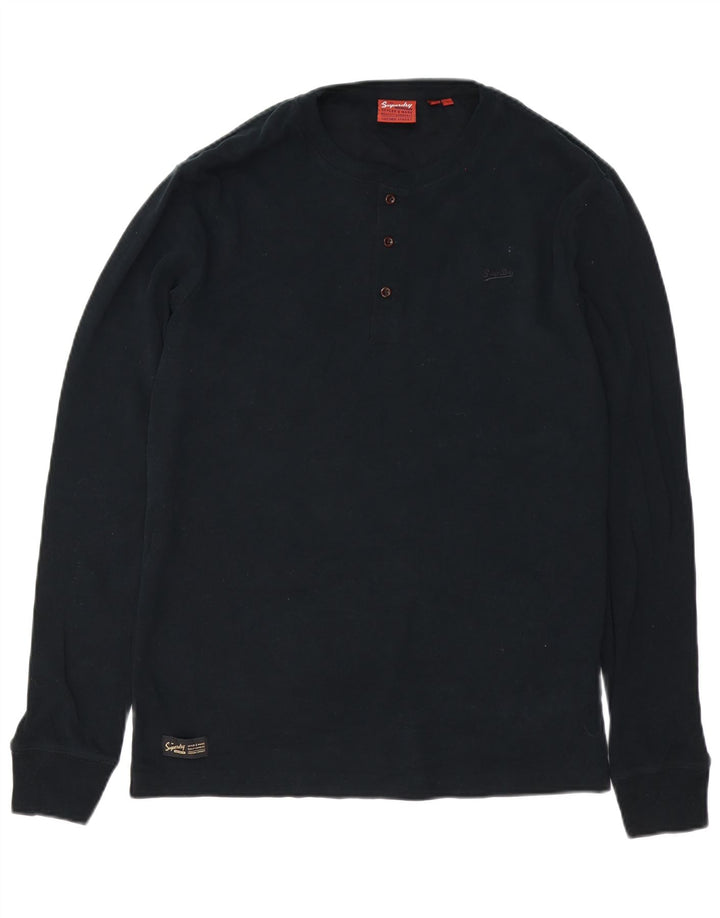 Męski top Superdry z długim rękawem, duży, czarny, bawełniany