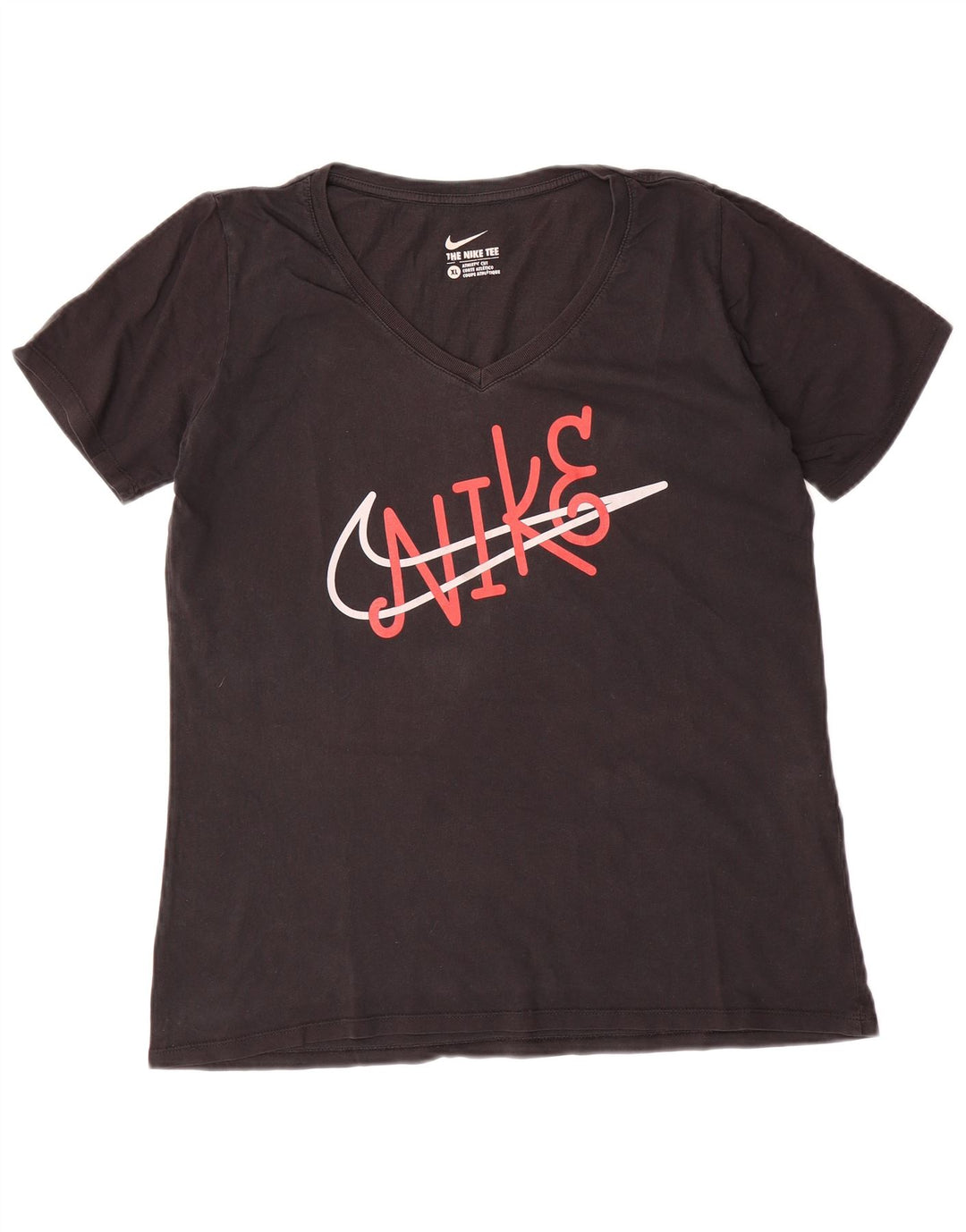 Damska koszulka NIKE o sportowym kroju z grafiką Top UK 18 XL, czarna, bawełniana