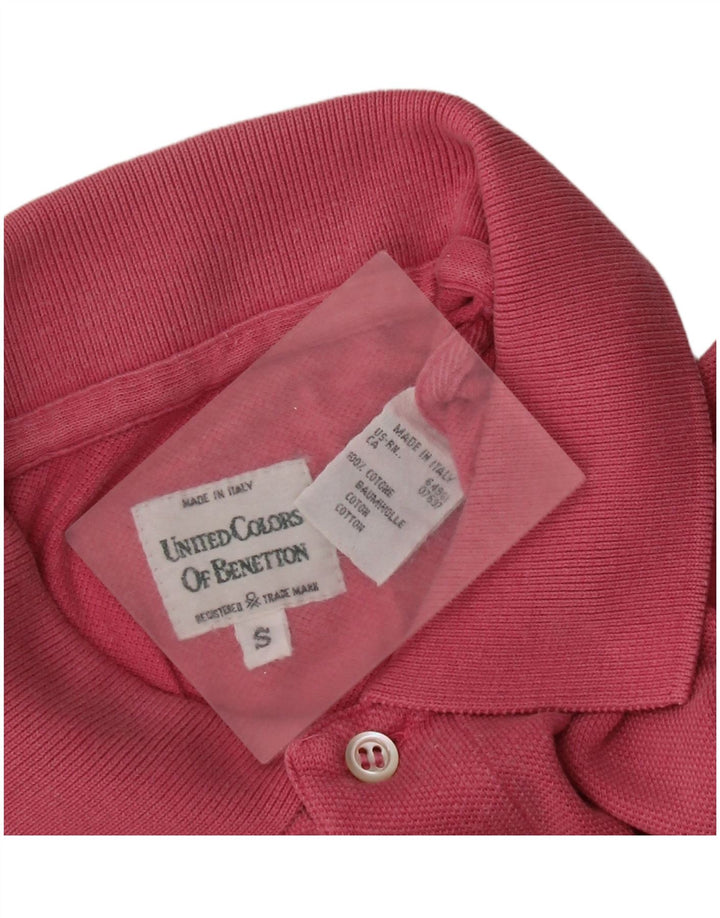 Męska koszulka polo Benetton, mała, różowa, bawełniana