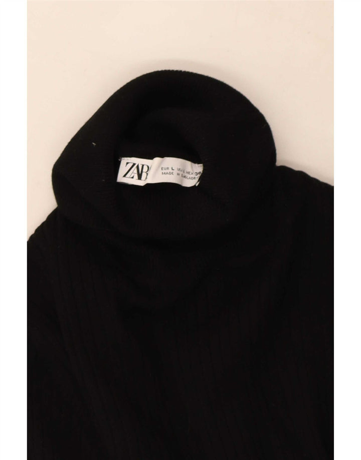 Sweter damski Zara z okrągłym dekoltem UK 14, duży, czarny