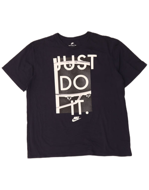 Męski T-shirt Nike Athletic Cut Graphic Top 2XL, granatowa, bawełniana