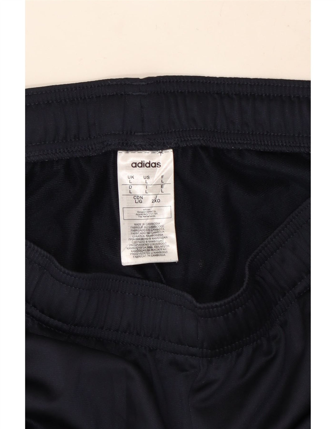 Męskie spodnie dresowe ADIDAS Joggery, duże, granatowe, poliestrowe